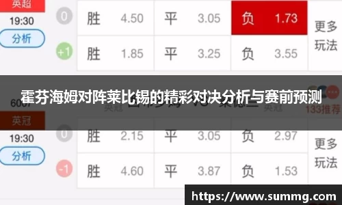 霍芬海姆对阵莱比锡的精彩对决分析与赛前预测